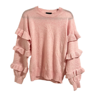 J. Crew Pink Ruffle Sweater